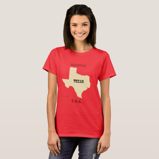 T-shirt - Texas Map met City (Voorkant volledig)