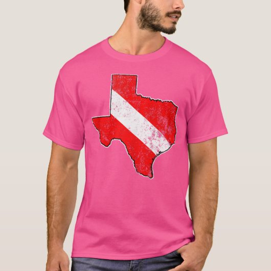 T-shirt Texas Map Outline Plongée Drapeau Drapeau Engin De (Devant)