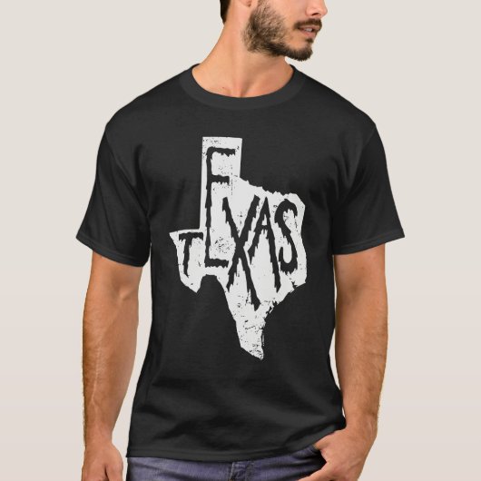 T-shirt Texas Map Outline State of USA (Devant)