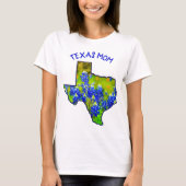 T-shirt Texas Mom Bluebonnets État du Texas (Devant)
