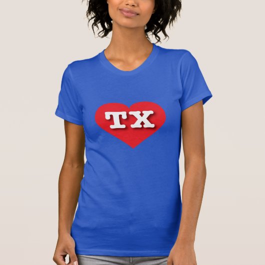 T-shirt Texas Red Heart - J'aime TX (Devant)