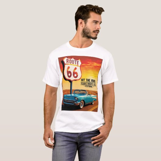 T-shirt Texas Route 66 (Devant entier)