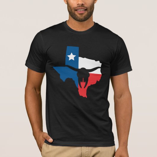 T-shirt Texas State drapeau Longhorn silhouette (Devant)