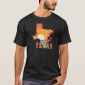 T-shirt Texas State Outline Beach Sunset (Devant)