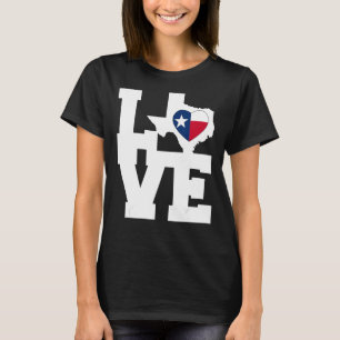 T-shirt Texas Texas Love Map Indicateur Coeur Graphique Te