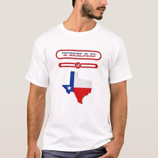 T-SHIRT TEXAS, TEXAS OF MAP, UNITED STATES. SAMER BRASIL (Devant)