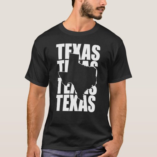 T-shirt Texas Texas Texas Texas Forme De Texas Home State (Devant)