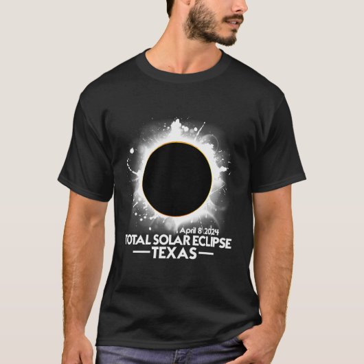 T-shirt Texas Total Solar Eclipse 2024 Avril 8 America Tot (Devant)