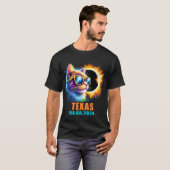 T-shirt Texas Total Solar Eclipse 2024 Cat Solar Eclipse G (Devant entier)