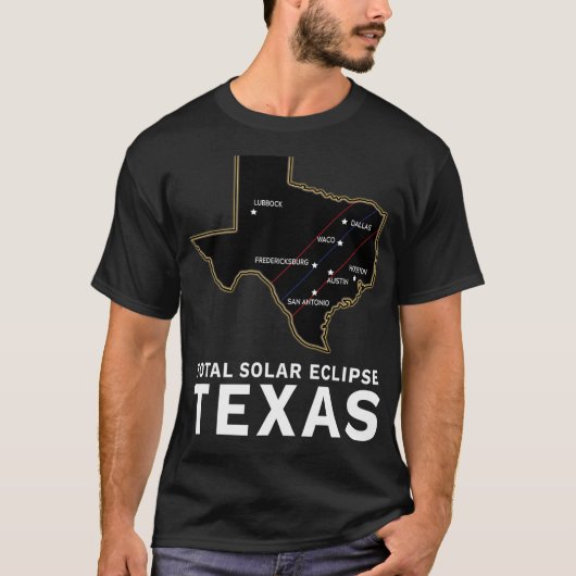 T-shirt Texas Total Solar Eclipse 2024 Parcours De Totalit (Devant)