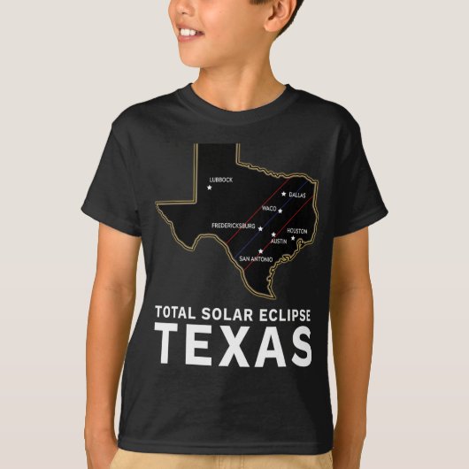 T-shirt Texas Total Solar Eclipse 2024 Parcours De Totalit (Devant)