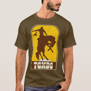 T-shirt Texas Vintage Western Cowboy Rodeo Voyage Souvenir