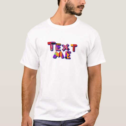 T-shirt Text Me Hommes Blanc (Devant)