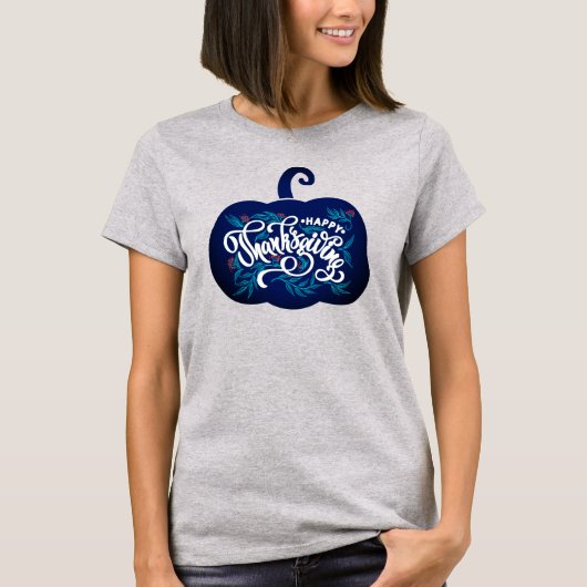 T-shirt Texte à la mode sur le citrouille pour Thanksgivin (Devant)