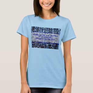 T-Shirt Texte Abstrait Lumières Bleues