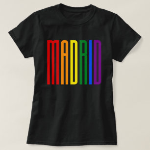 T-shirt Texte arc-en-ciel coloré LGBTQ Gay pride de Madrid