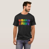 T-shirt texte arc-en-ciel gay pride (Devant entier)