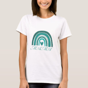 T-shirt Texte Arc en ciel vert et Mama