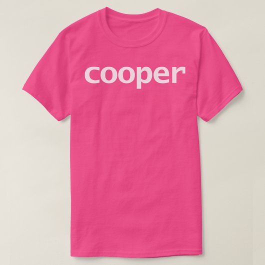 T-shirt Texte blanc de la typographie minimale Cooper (Design devant)
