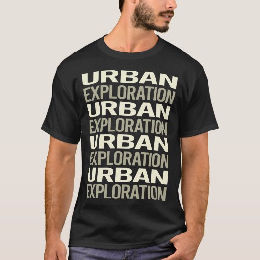 T-shirt Texte blanc Exploration urbaine (Devant)