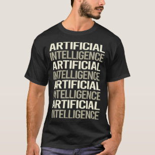 T-shirt Texte blanc Intelligence artificielle AI