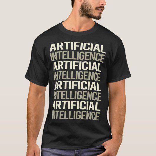 T-shirt Texte blanc Intelligence artificielle AI (Devant)