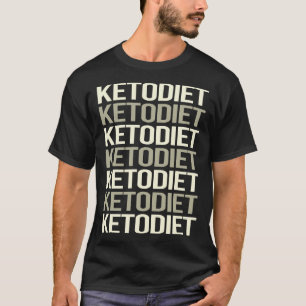 T-shirt Texte Blanc Régime Céto Diététique Cétogène Cétone