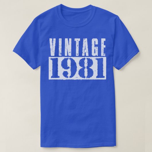 T-shirt Texte blanc vintage 1981 (Design devant)