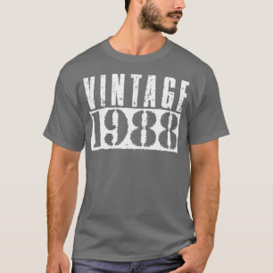 T-shirt Texte Blanc Vintage 1988