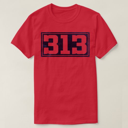 T-shirt Texte bleu 313 vintage (Design devant)