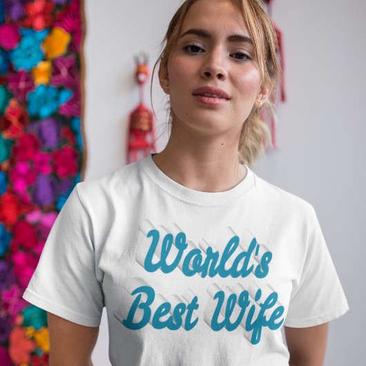 T-shirt Texte bleu ciel de la meilleure femme