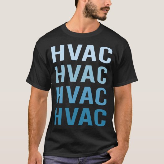 T-shirt Texte bleu HVAC (Devant)
