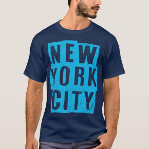 T-shirt Texte bleu Vintage de New York