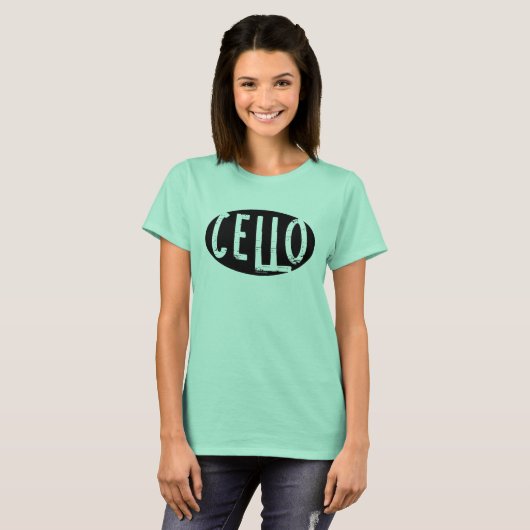 T-shirt Texte brut ovale cello (Devant entier)