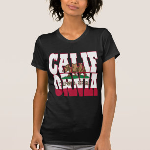 T-shirt Texte californien de drapeau d'état