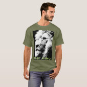 T-shirt Texte Changeable Lion Face Mens Fatigue Vert (Devant entier)