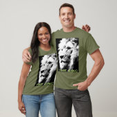 T-shirt Texte Changeable Lion Face Mens Fatigue Vert (Unisexe)