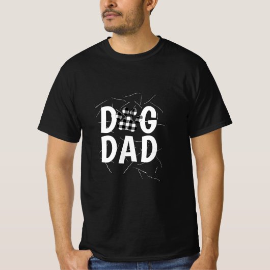 T-shirt Texte "Chien Papa" avec Paw Prin (Devant)