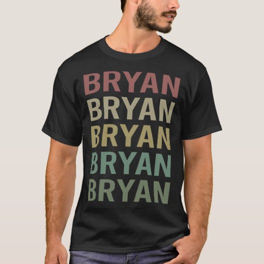 T-shirt Texte coloré Art - Nom Bryan (Devant)