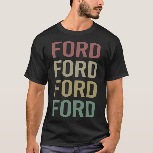 T-shirt Texte coloré Art - Nom Ford (Devant)