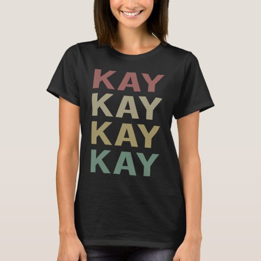 T-shirt Texte coloré Art - Nom Kay (Devant)