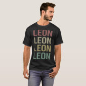 T-shirt Texte coloré Art - Nom Leon (Devant entier)