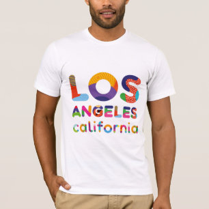 T-shirt Texte coloré de Los Angeles en Californie