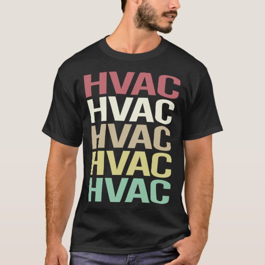 T-shirt Texte coloré HVAC (Devant)