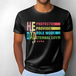 T-shirt Texte coloré Il est PÈRE, Cadeau de Fête des pères