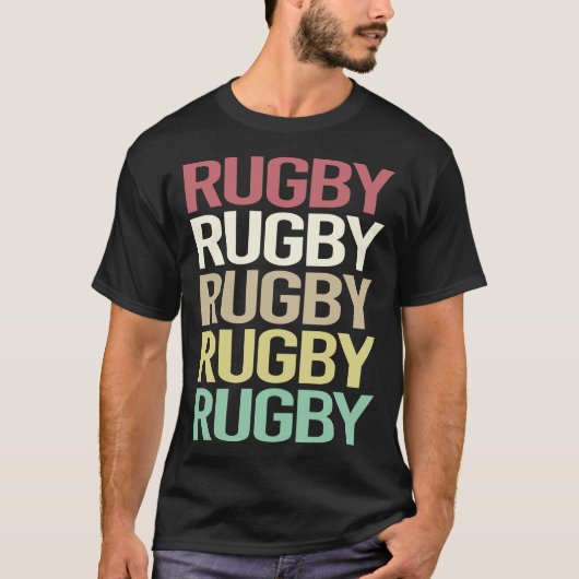 T-shirt Texte coloré Rugby (Devant)