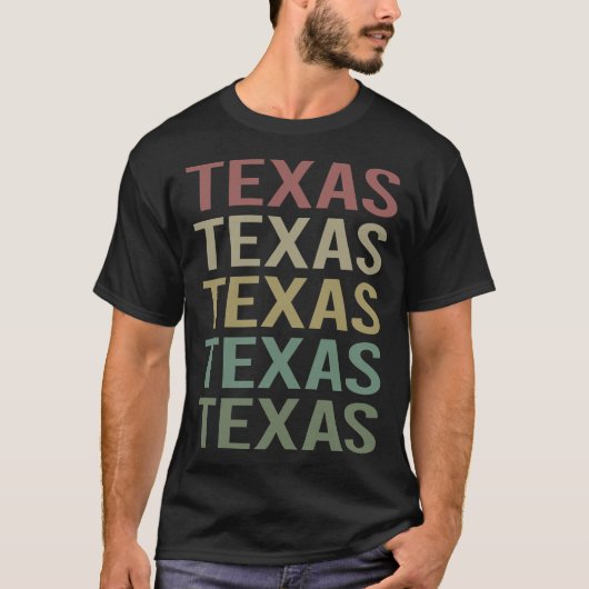T-shirt Texte coloré Texas (Devant)
