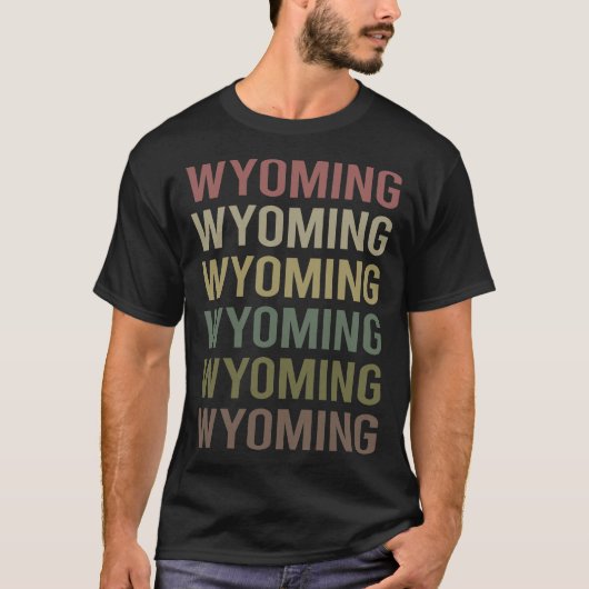 T-shirt Texte Coloré Wyoming (Devant)