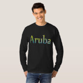 T-shirt Texte d'Aruba dans des couleurs de drapeau (Devant entier)