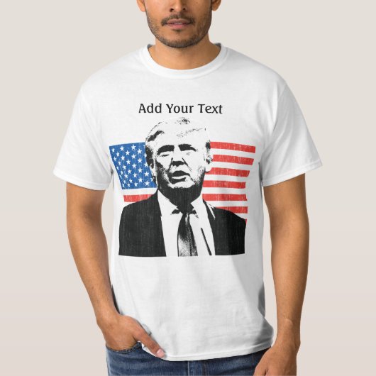 T-shirt Texte de coutume de drapeau américain de Donald (Devant)